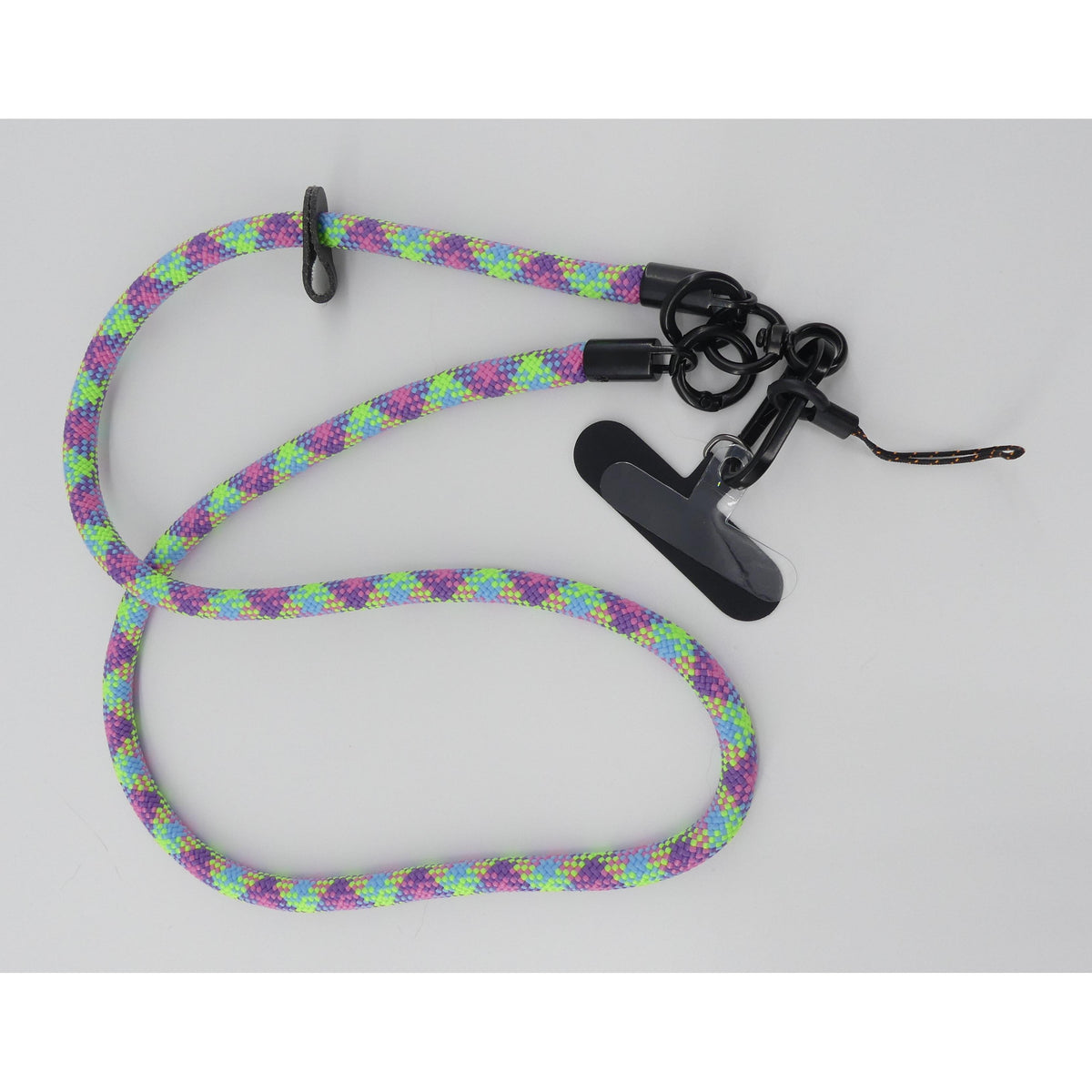 Cellphone Lanyard 85cm with Clip Holder - Green Multi-colour – LNY-09