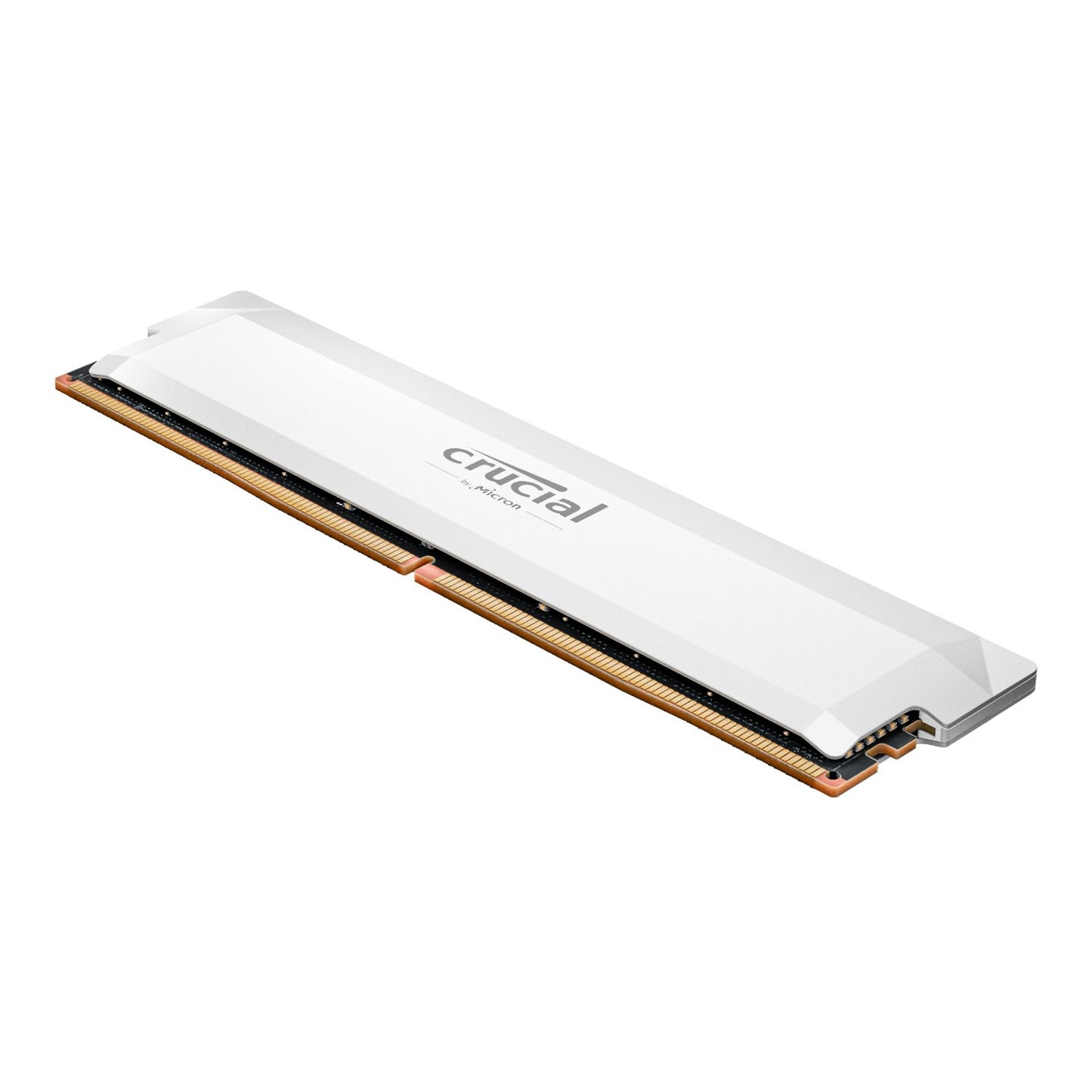 Crucial Pro Overclocking 16GB DDR5 6400MHz UDIMM CL38 Desktop Memory – White High-Speed RAM for gamers and creators.