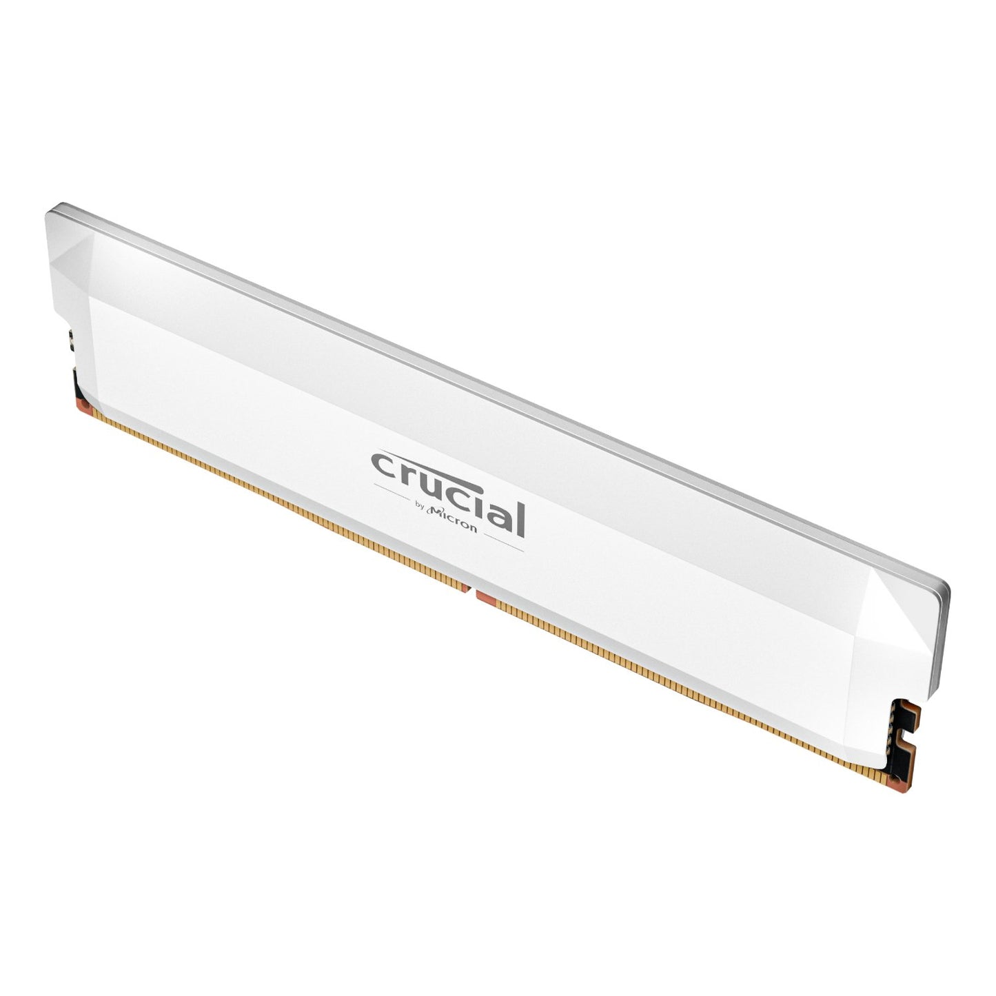 Crucial Pro Overclocking 16GB DDR5 6400MHz UDIMM CL38 Desktop Memory – White High-Speed RAM for gamers and creators.