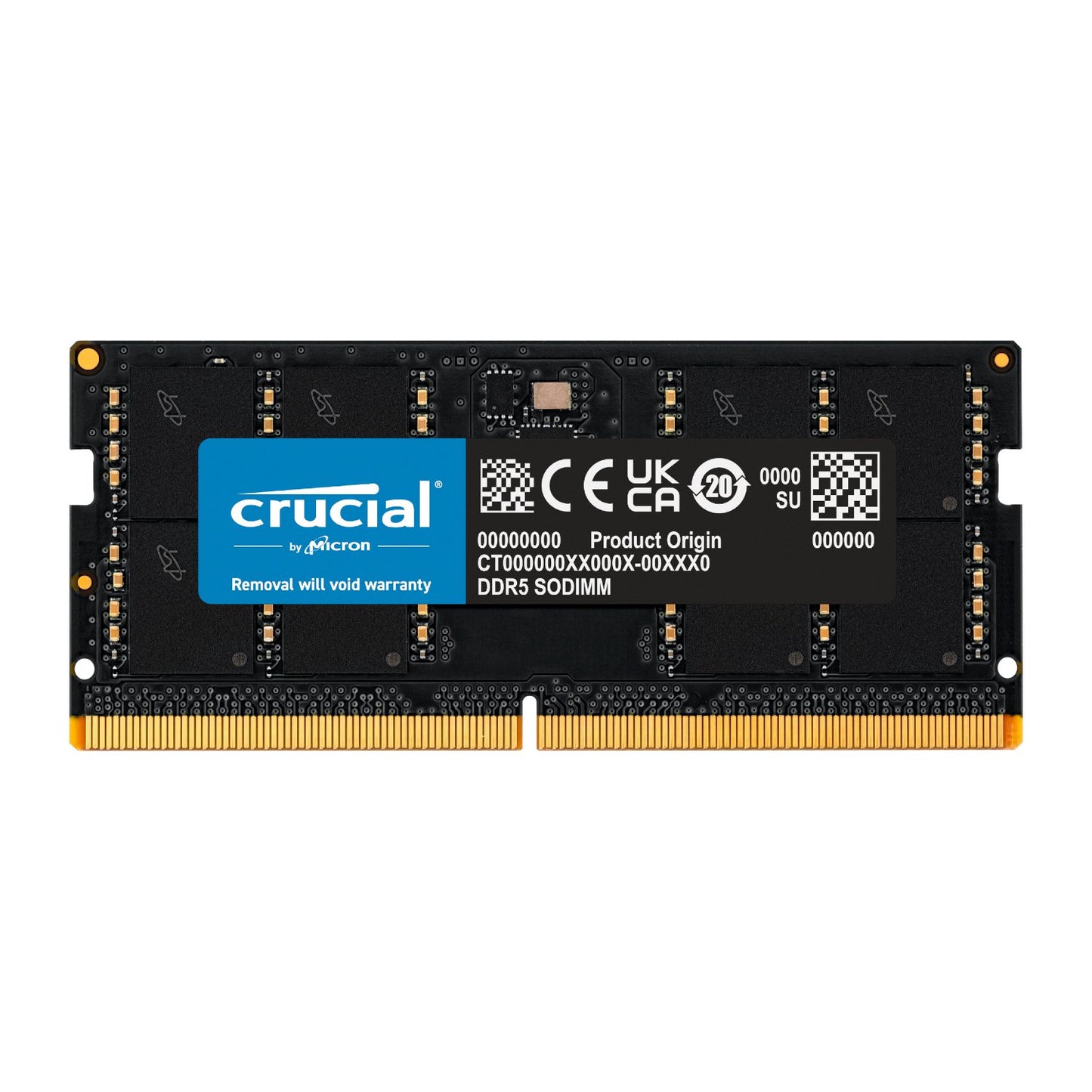 Crucial 64GB DDR5‑5600MHz CL46 262‑Pin SO‑DIMM Laptop Memory module for enhanced multitasking and performance.