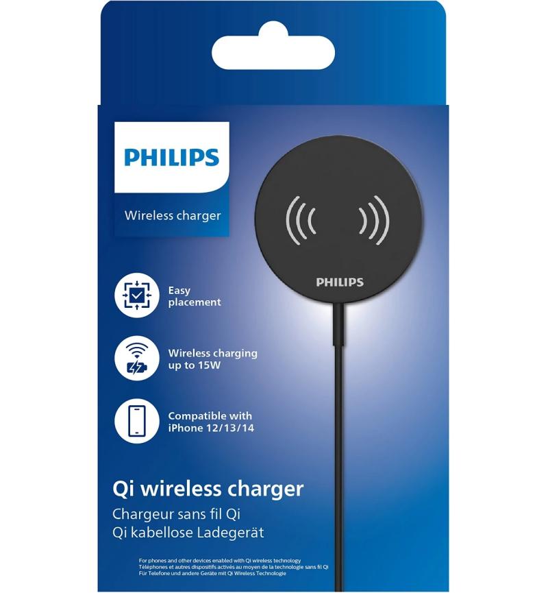 Phillips Qi Wireless Fast Charger With Magnetic Rim for Apple or Samsung Product - 15w