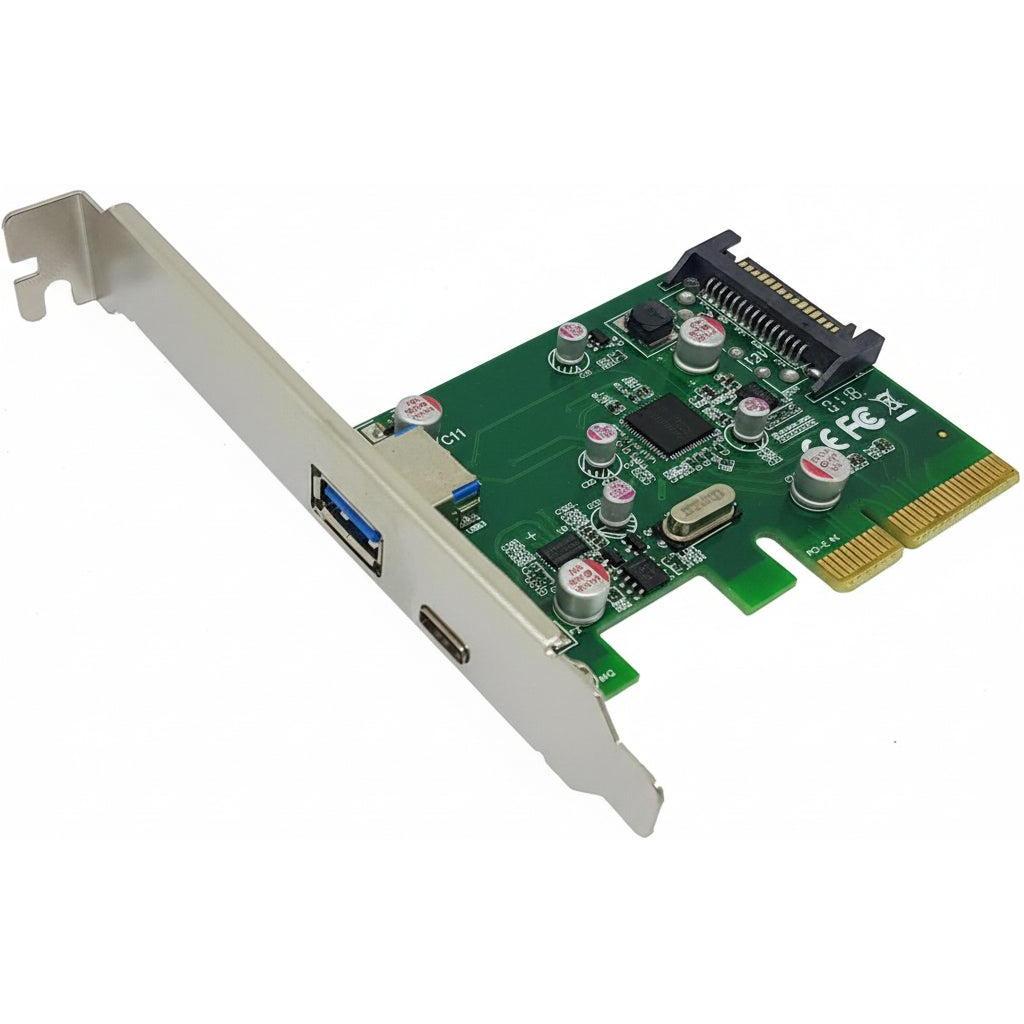 MicroWorld USB 3.1 Type C Dual Expansion Card - Ultra-Fast Data Transfer and Charging Solution - E1001