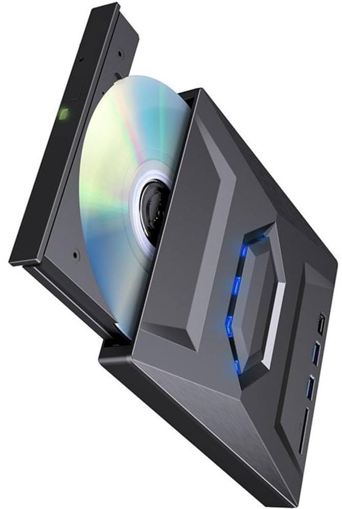 The drive connected to a modern laptop via a USB-C cable.