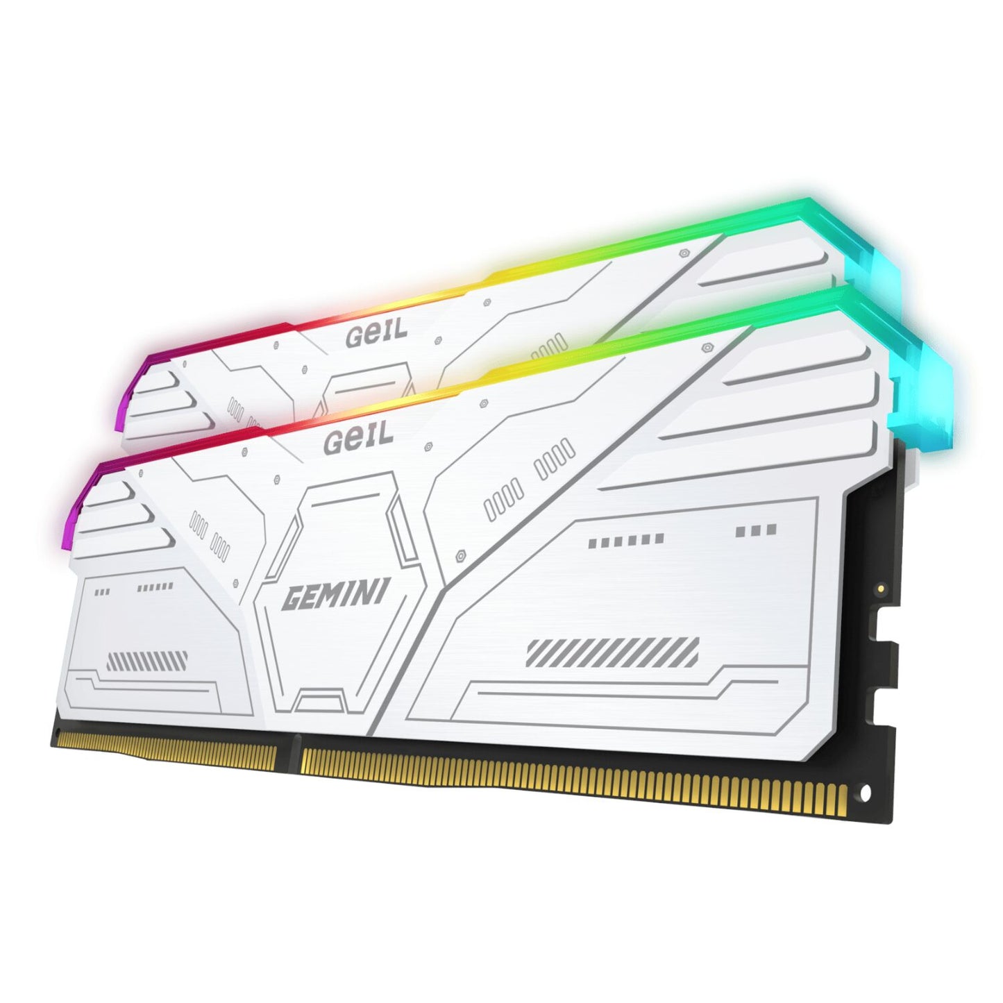 GeiL Gemini RGB 32GB KIT(2X16GB) 6000MHz DDR5 Desktop Gaming Memory - White, perfect for high-performance gaming setups.