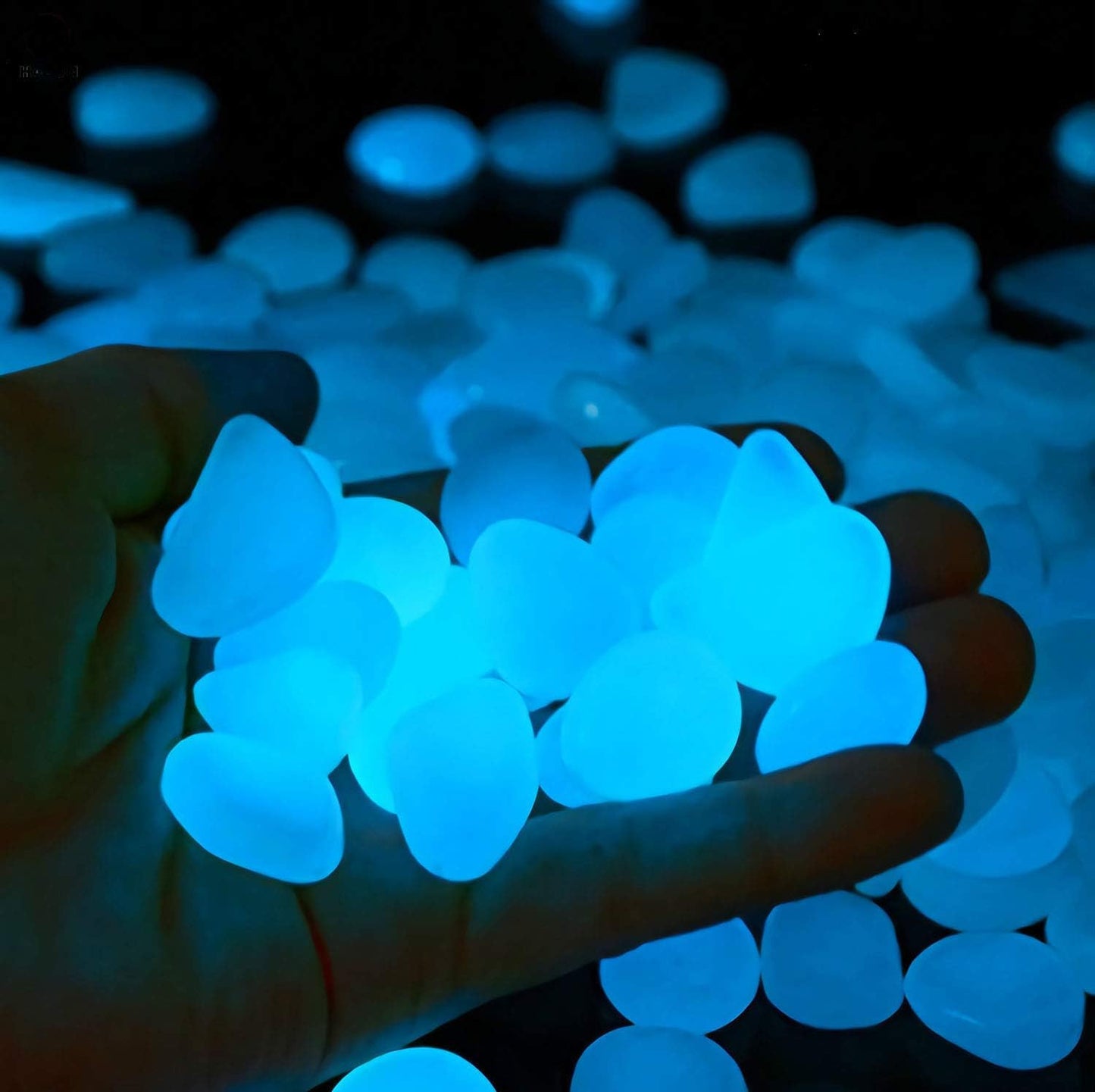 Glow-in-the-Dark Pebbles White Luminous Stones (250g)