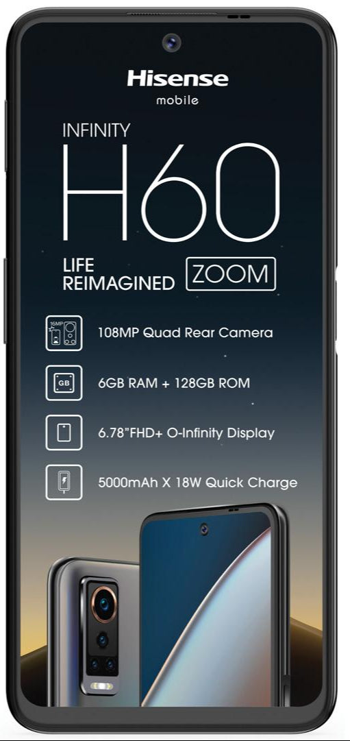 Hisense Infinity H60 Zoom Smartphone – 108MP Quad AI Camera, FHD+ Display, 128GB Storage, 4G LTE