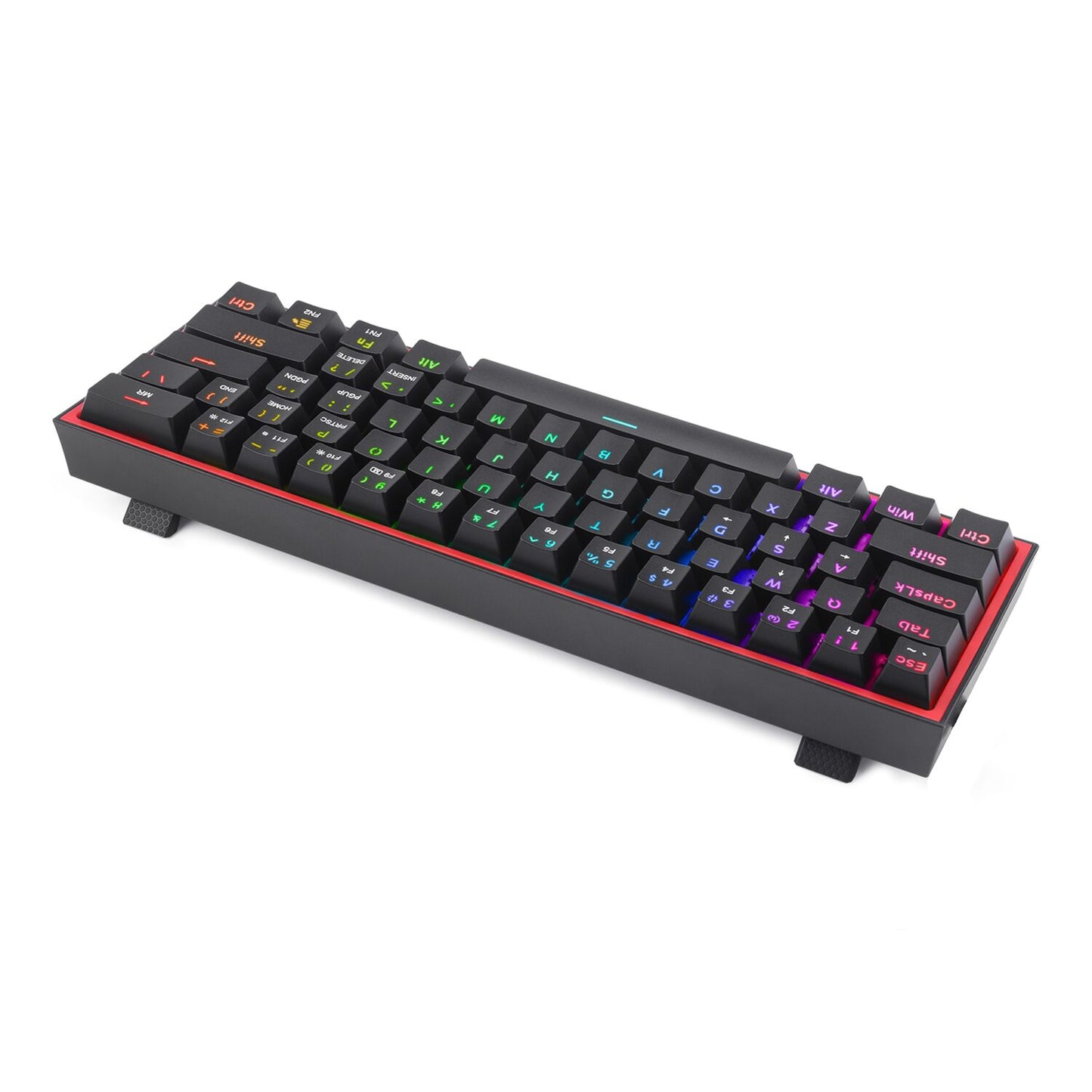 Redragon K616 FIZZ Pro 61-Key RGB Mechanical Gaming Keyboard – Black, wireless/wired, hot-swappable, compact design for gamers and creators.