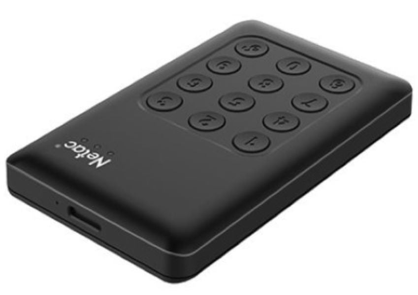 Netac 2.5 USB3 1TB SECURE External Hard Drive offers AES256 encryption for ultimate data protection.