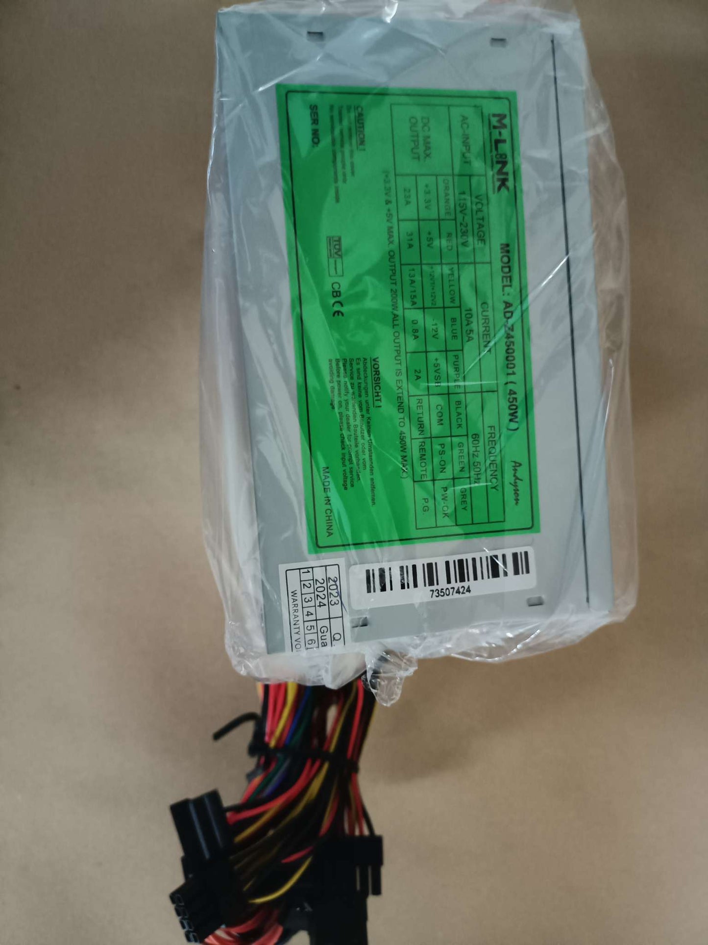M-Link 450W Micro ATX PSU Computer Power Supply (PSU) offers compact efficiency for your computing needs.