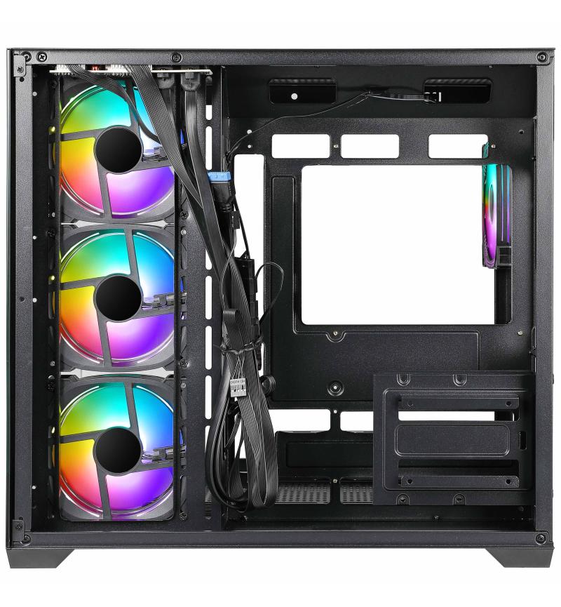 M-Link ATX Gaming Case w/ Tempered Glass panels and ARGB Fans - NO PSU