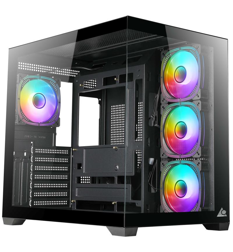 M-Link ATX Gaming Case w/ Tempered Glass panels and ARGB Fans - NO PSU