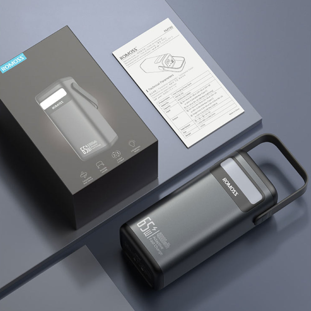 Romoss PMT40 EZCarry Pro 40000mAh 65W Fast Charge Power Bank - Black