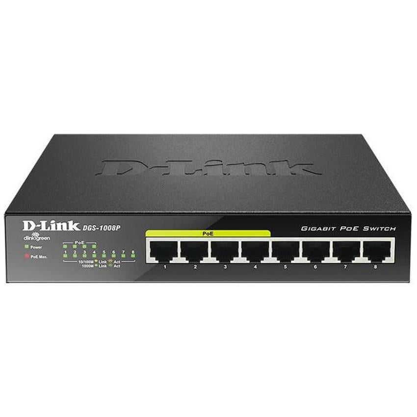 PRE-Loved D-LINK DGS-1008PE 8 Port 10/100/1000 (4X Poe) Switch