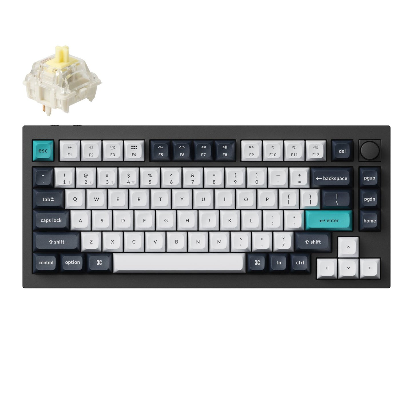 Keychron Q1 Max QMK/VIA RGB Wireless Custom Mechanical Keyboard (Gateron BANANA Switches) - Black