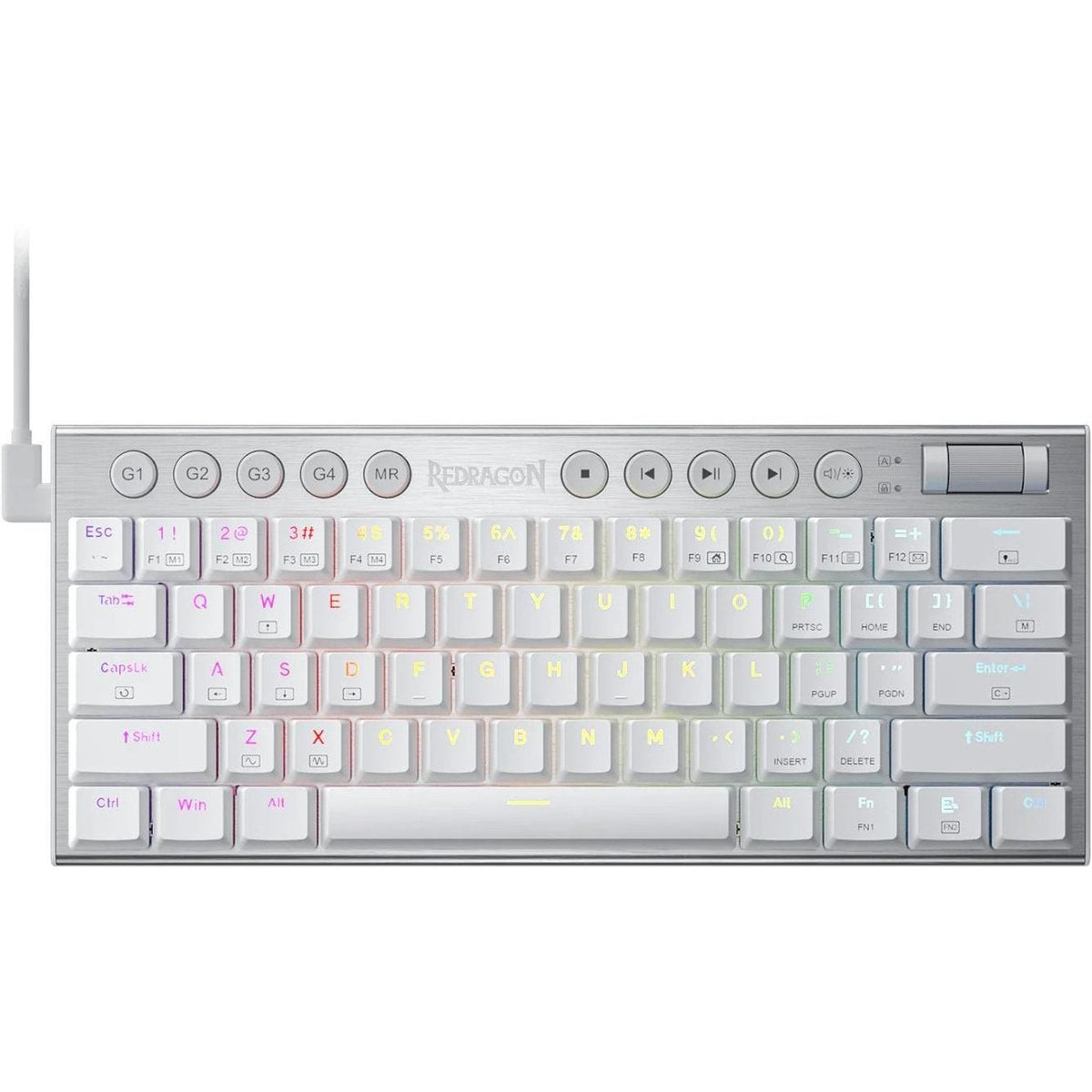 Redragon K632 HORUS Mini 60% RGB Wired Gaming Keyboard – White