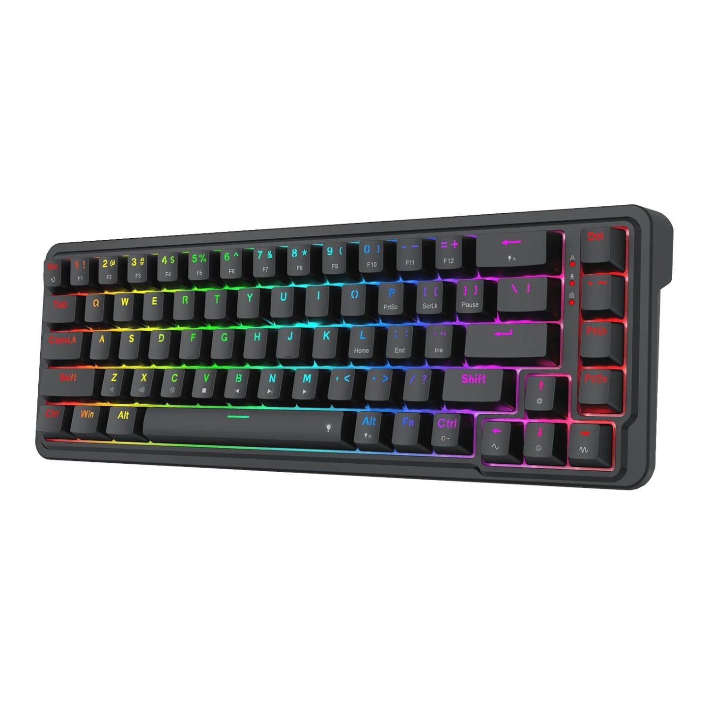 Experience vibrant gaming with the Redragon NOVA K709 65% Wired Gasket RGB Gaming Keyboard - Black, designed for performance.
