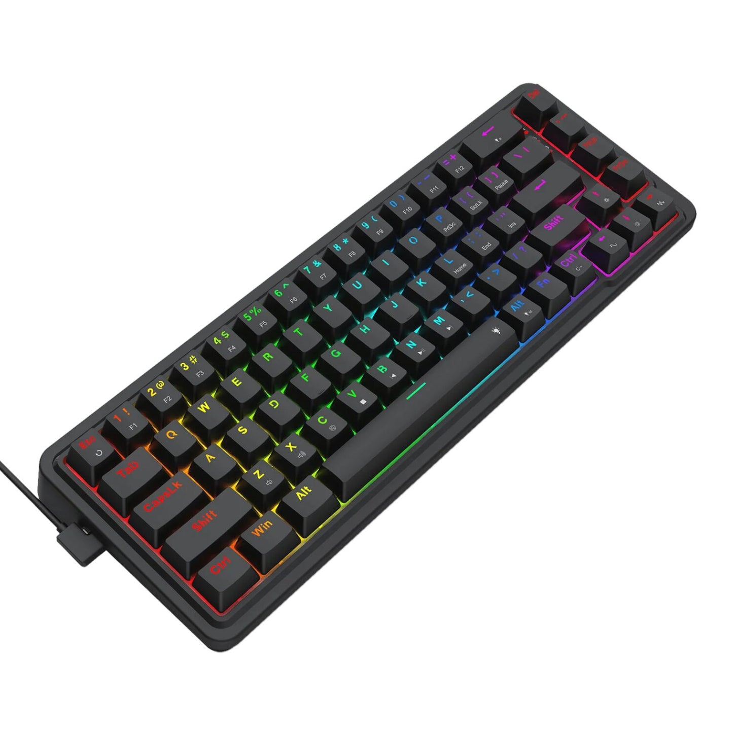 Discover the Redragon NOVA K709 65% Wired Gasket RGB Gaming Keyboard - Black, featuring vibrant RGB lighting and compact design.