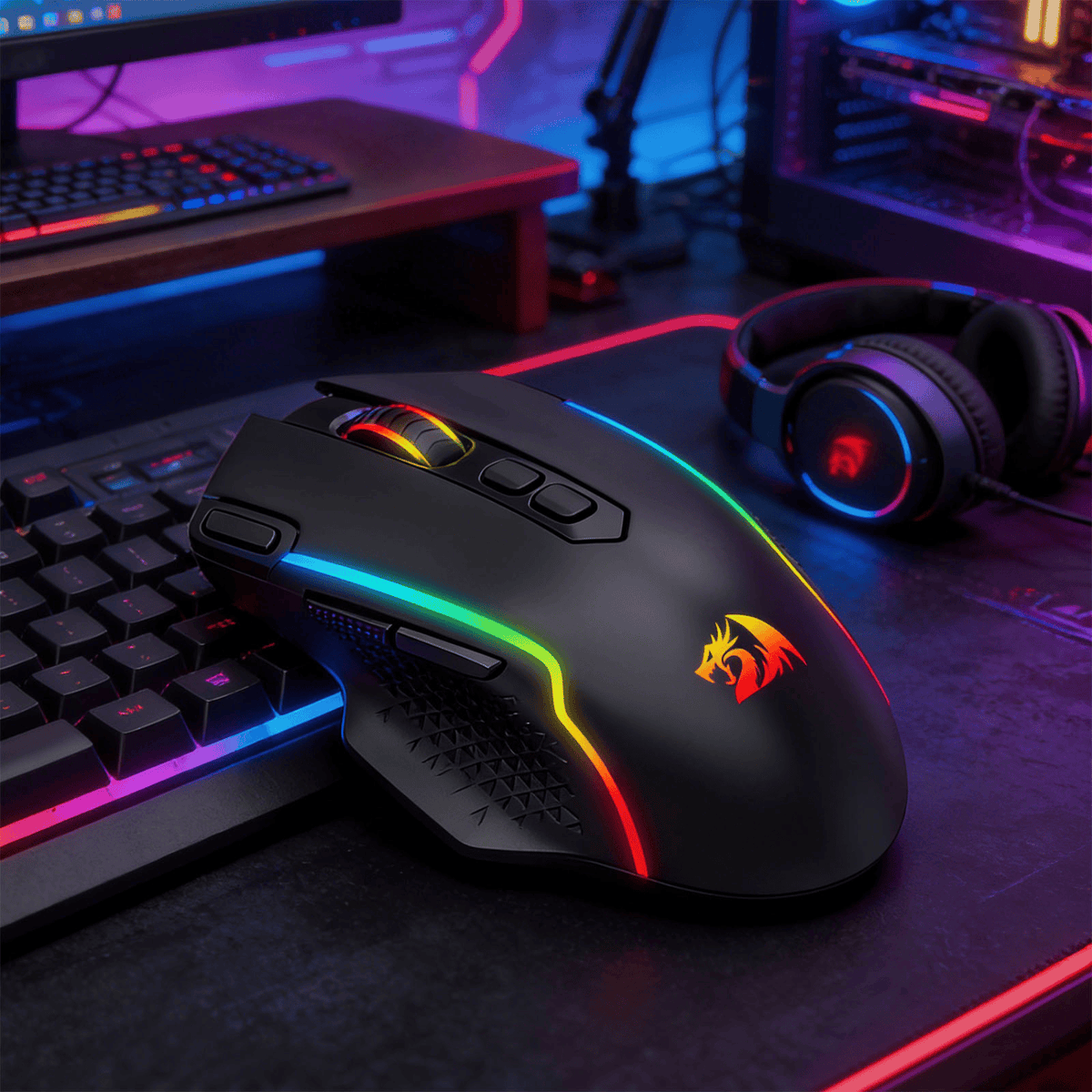 Redragon TAIPAN MAX M810 RGB 12000 DPI Wireless Gaming Mouse - Black