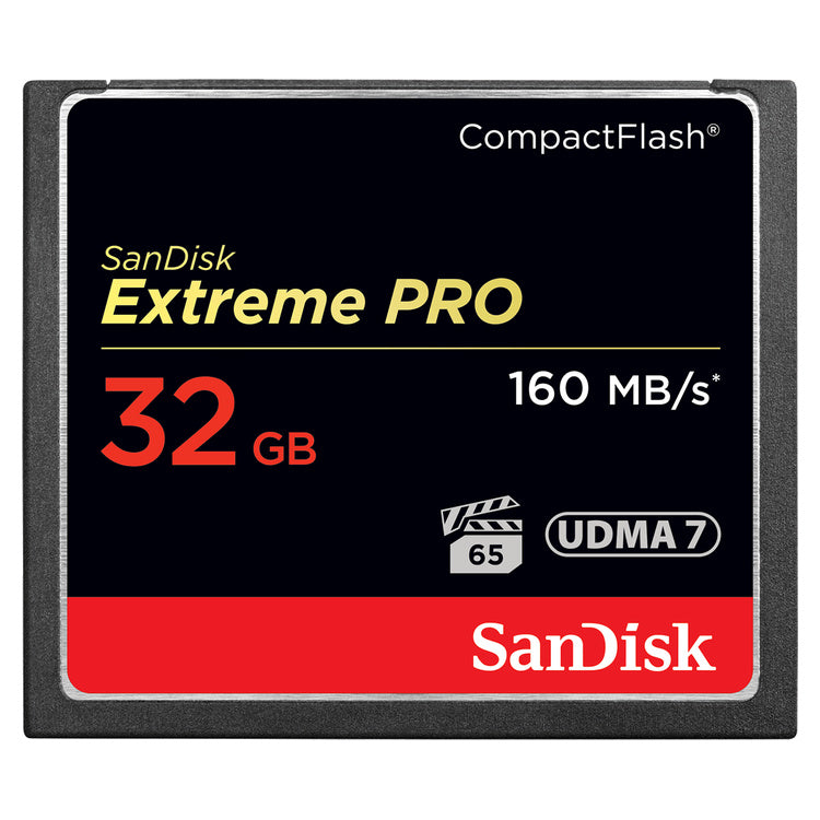 SanDisk Extreme PRO 32GB CompactFlash Memory Card — front view