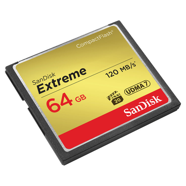 SanDisk Extreme 64GB CompactFlash Memory Card — front view