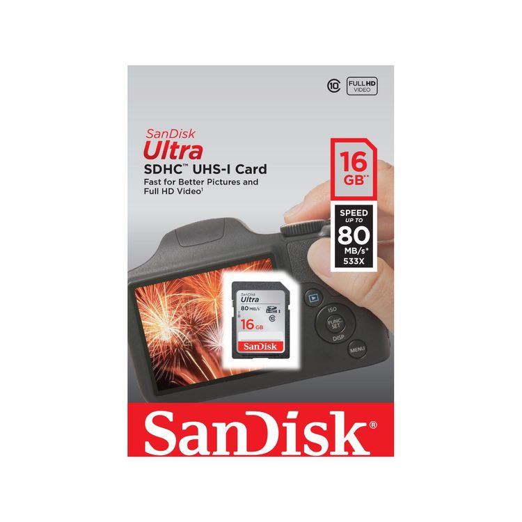 SanDisk Ultra 16GB SDHC UHS-I Class 10 memory card - SDSDUNS-016G-GN3IN