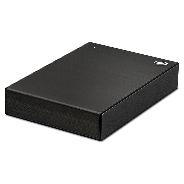 Seagate One Touch with Password 5TB USB Portable Hard Drive – Black (STKZ5000400), low angled view