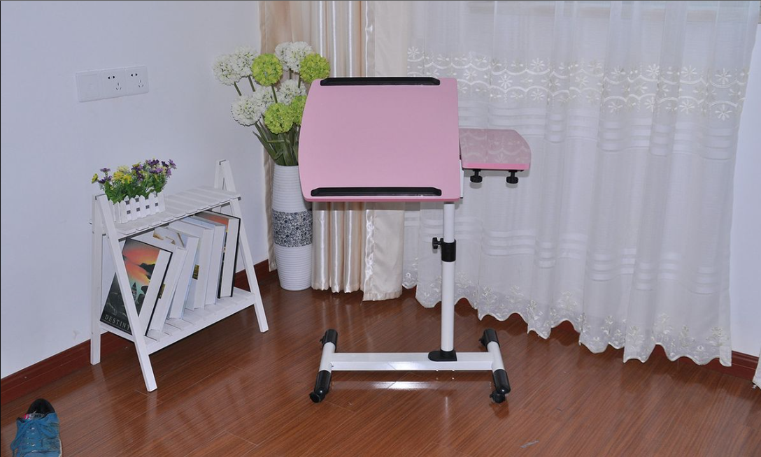 Stylish Portable Laptop & Projector Trolley - Adjustable Height Black Finish - LTS-3-DK for versatile presentations.