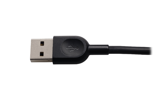 USB connector of the PRE-Loved Logitech H540 USB Headset – Mic Tested, Great Condition! Ideal for clear audio.