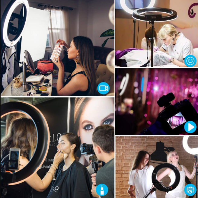 5-in-1 Rotatable LED Ring Light with Tripod – 3 Lighting Modes, 26cm by LinandLo enhances makeup, streaming, and photography lighting.