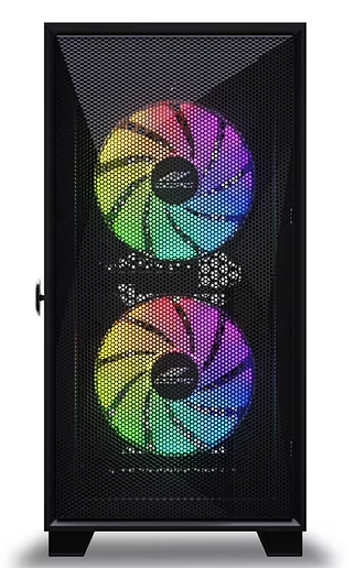 OCPC SCURA Gaming Case Bundle – Mid-Tower ATX w/ 750W PSU features vibrant RGB fans for an impressive gaming setup.