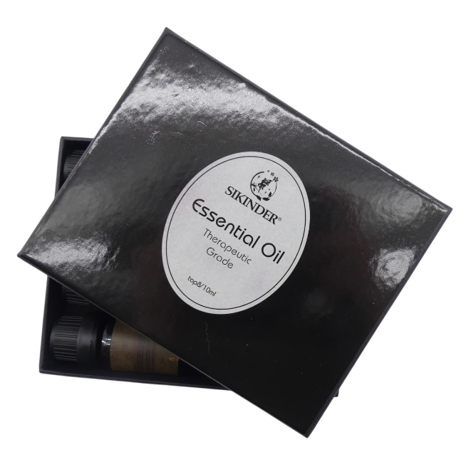 Silkinder Luxury Aromatherapy Essential Oils Collection - 8 Bottles of Pure Bliss including Orange and Lemon in sleek black box
