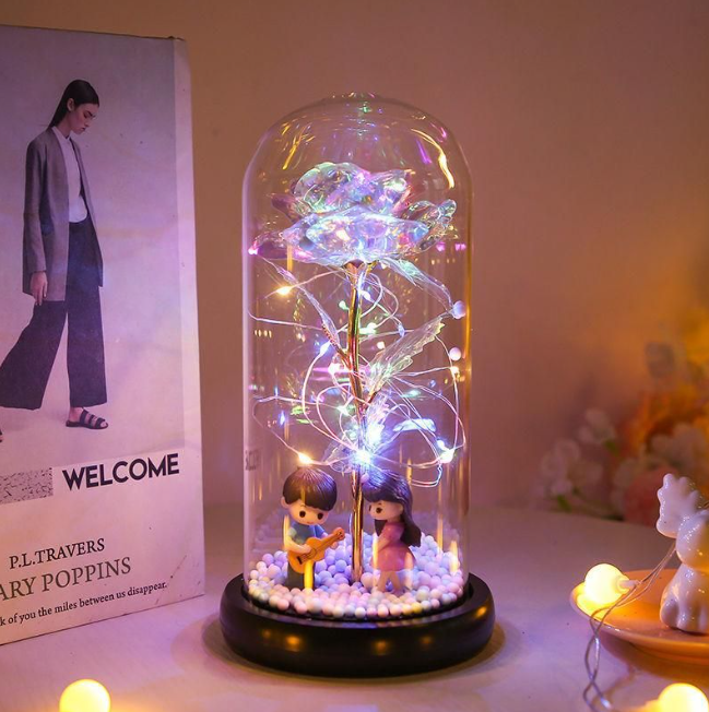 Capture romance with the Romantic Forever Rose in a Glass Dome Night Light - VTS-SR, perfect for any special occasion.