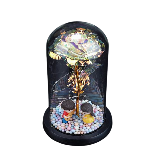 Illuminate your space with the Romantic Forever Rose in a Glass Dome Night Light - VTS-SR, a symbol of eternal love.