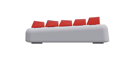 Side view of the FCB KR2 Multi-Mode Wireless Mechanical Gaming Keyboard - Bluetooth, 2.4GHz, Type-C Connectivity - OCFCBKR61.