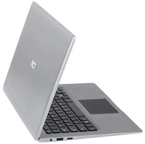 PRE-Loved Grade A Rct Laptop - Intel J3355, 4GB RAM, 500GB HDD, Win 10 (Like New) in sleek silver design.