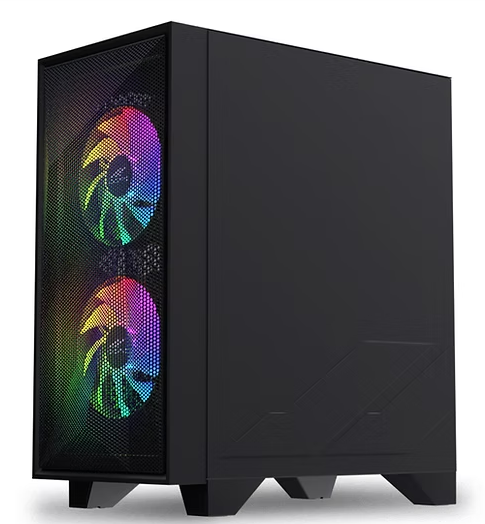 OCPC SCURA Gaming Case Bundle – Mid-Tower ATX w/ 750W PSU features sleek design and RGB fans for an enhanced gaming setup.