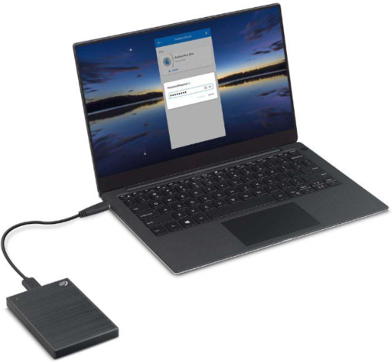 Seagate Basic 4TB Portable External HDD on laptop — 4TB Slim Portable Hard Drive – Ultra-Thin 2.5" HDD for On-The-Go Storage