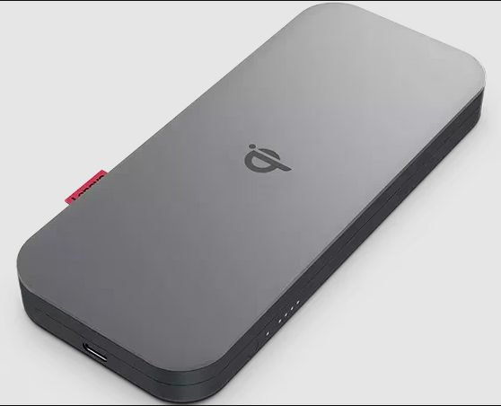 Lenovo GO Wireless Power Bank 10000mAh - Qi-Certified Fast Charging (18W PD, 15W Wireless) with sleek design and dual ports.
