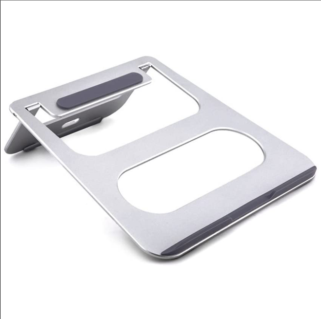 TBYTE Slim Aluminum Laptop Stand - Adjustable Cooling Riser for MacBook/PC with sleek, lightweight aluminum design for improved airflow and ergonomics.