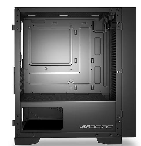 OCPC SCURA Gaming Case Bundle – Mid-Tower ATX w/ 750W PSU showcases a sleek design and ample space for builds.