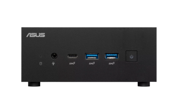 PRE-Loved ASUS Ultra-Compact 13th Gen Intel Mini PC – DDR5, Iris Xe, WiFi 6E, NVMe SSD with sleek front ports for connectivity.