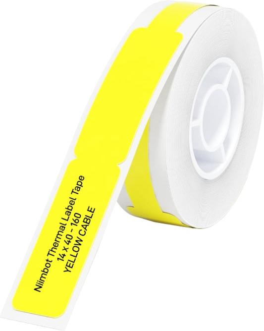 NIIMBOT D11/D110/D101/H1S Thermal Label 12.5x74mm - 65 Labels Per Roll - Yellow for Cable