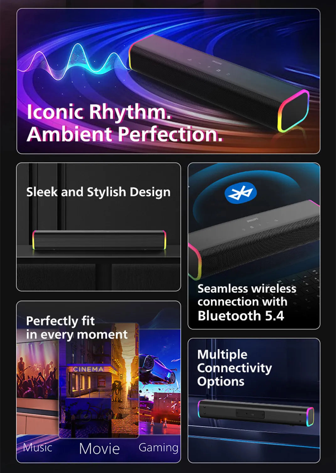 Philips TAB3100 2.0 Channel Mini Soundbar