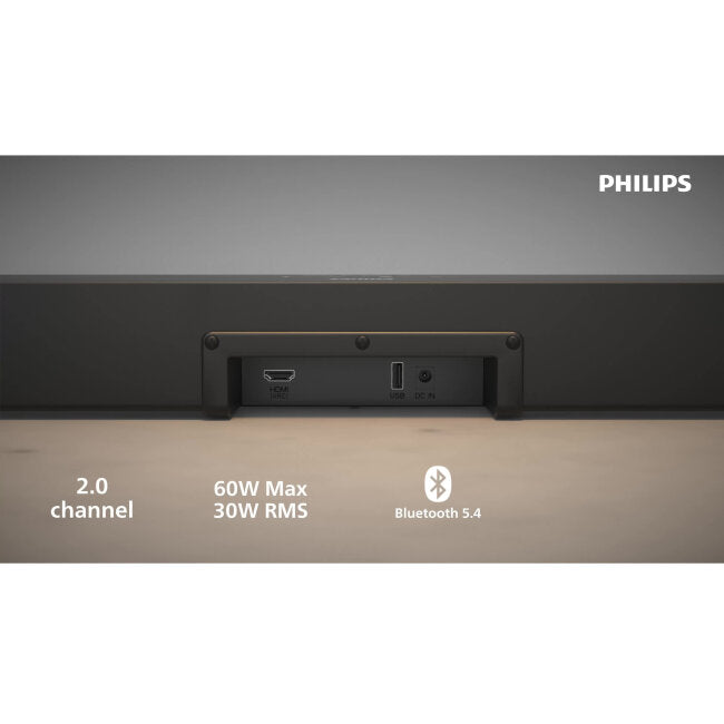 Philips TAB4000 2.0 Channel Soundbar - 60W | HDMI ARC | Bluetooth 5.4