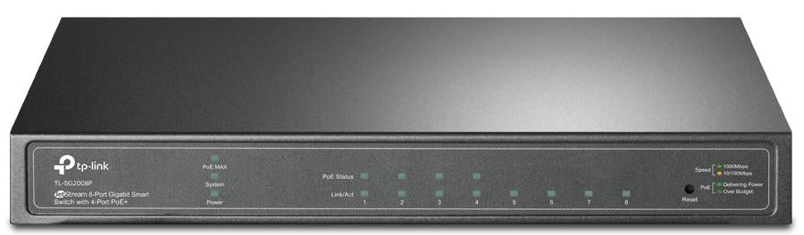 TP-Link 8-Port Gigabit Smart PoE Switch with 4x PoE+ Ports - TL-SG2008P