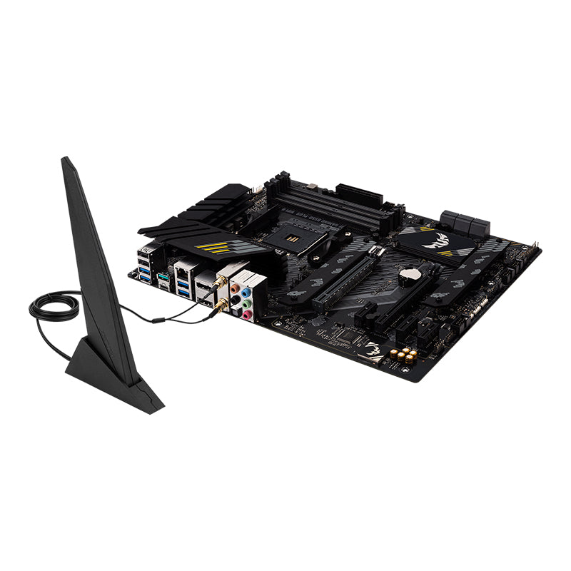 ASUS TUF Gaming B550M-Plus WiFi II: AMD AM4 Motherboard for Ryzen 5000 & PCIe 4.0 showcases durable micro-ATX design.