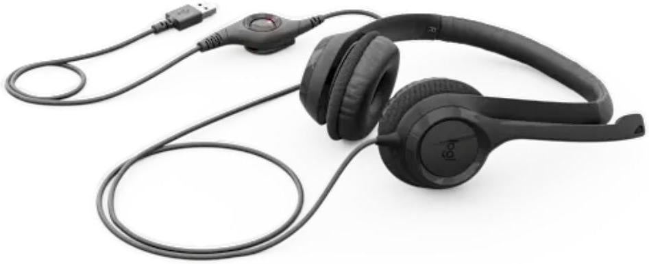 LOGI H390 981-001576 Black USB-C Stereo headset adjustable headband Noise cancelling Mic rotating microphone