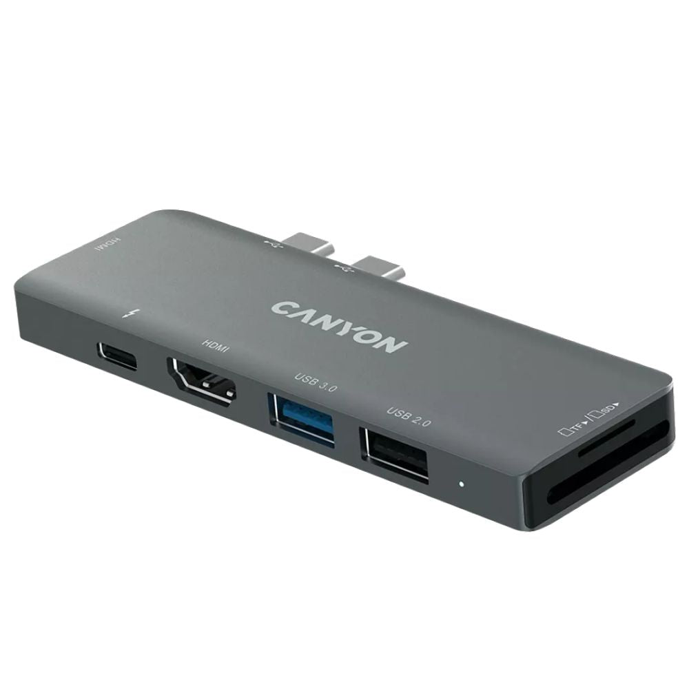 Canyon 7-in-1 USB-C Hub for MacBook DS-5 – Multiport Adapter with 4K HDMI, USB 3.0, SD, PD & More