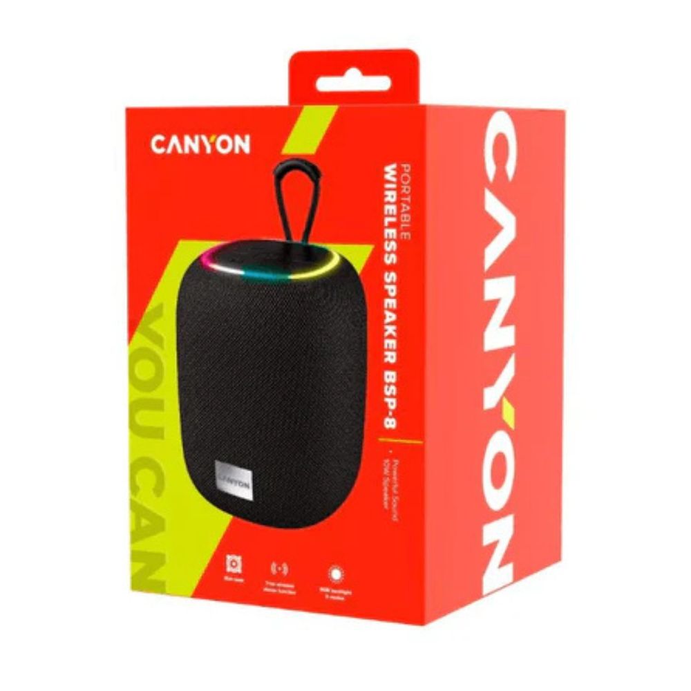 Canyon BSP-8 Bluetooth Speaker Black (CNE-CBTSP8B) – 10W Portable Wireless Speaker with Battery in Canyon box