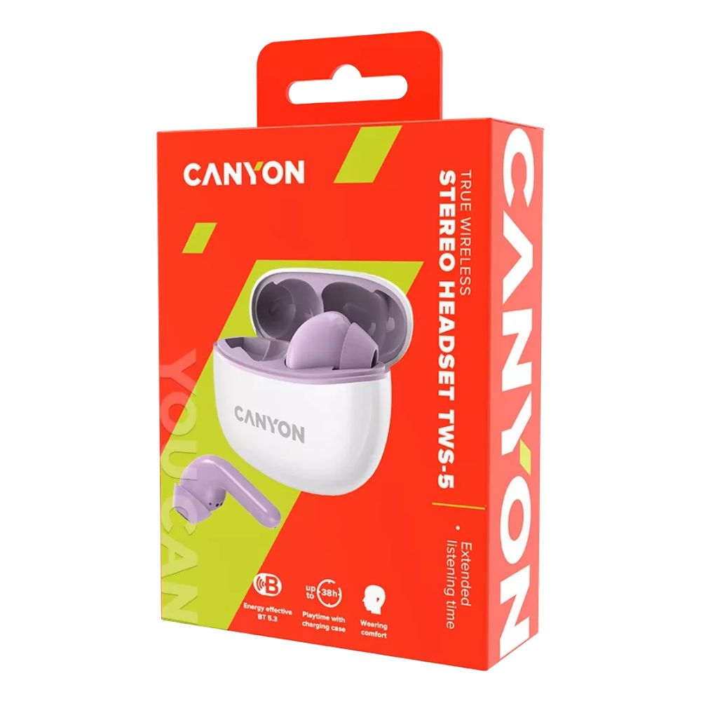 BLUETOOTH EARPHONE, TWS-5, PURPLE